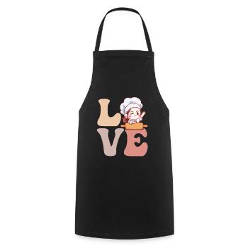 Bread baker Baking bread - Cooking Apron - black - Front - AI Model Male 185 dark (185cm)