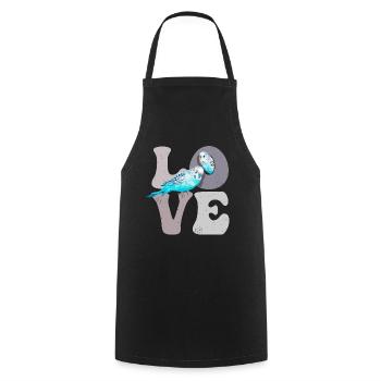 Budgie Budgie Parrot - Cooking Apron - black - Front - AI Model Male 185 dark (185cm)