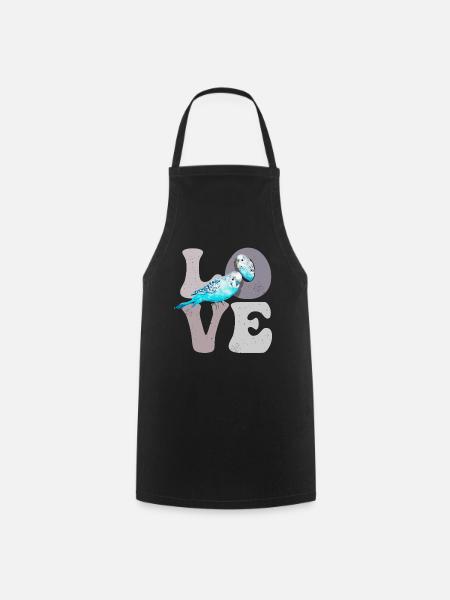 Wellensittich Wellensittich Papagei - Kochschürze - Schwarz