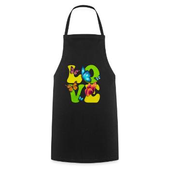 Butterfly Monarch Insect - Cooking Apron - black - Front - AI Model Male 185 dark (185cm)