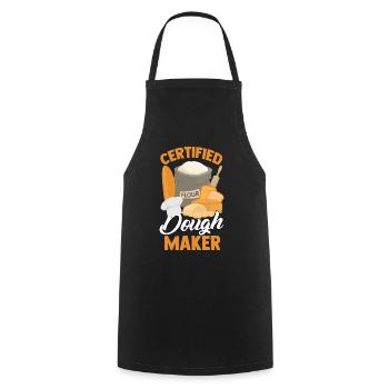Funny Bread Baking Baker Flour - Cooking Apron - black - Front - AI Model Male 185 dark (185cm)