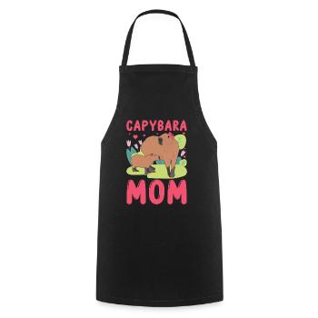Lustige Capybara Mama Mami - Kochschürze - Schwarz - Vorne - AI Model Male 185 dark (185cm)