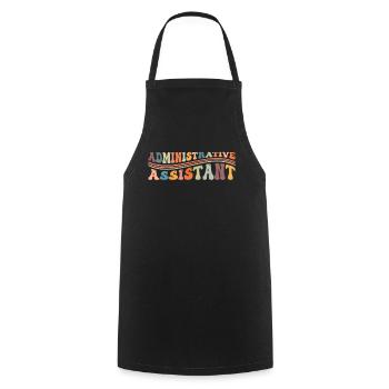 Groovy Administrative Assistant Administrative Secretary - Cooking Apron - black - Front - AI Model Male 185 dark (185cm)