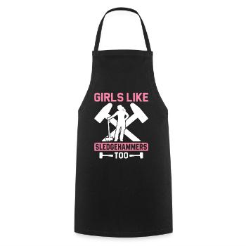 Fun day of house demolition - Cooking Apron - black - Front - AI Model Male 185 dark (185cm)