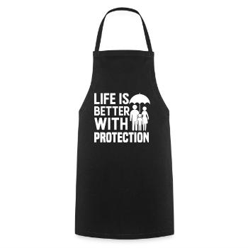 Funny Insurance Broker - Cooking Apron - black - Front - AI Model Male 185 dark (185cm)