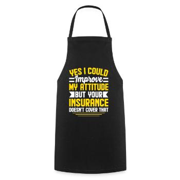 Funny insurance broker - Cooking Apron - black - Front - AI Model Male 185 dark (185cm)