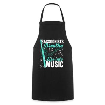 Funny bassoonist - Cooking Apron - black - Front - AI Model Male 185 dark (185cm)