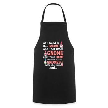Funny garden gnome gardening dwarf garden - Cooking Apron - black - Front - AI Model Male 185 dark (185cm)
