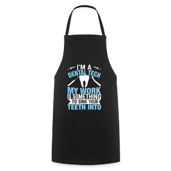 Drôles de prothésistes dentaires - Tablier de cuisine - noir - Devant - AI Model Male 185 dark (185cm)