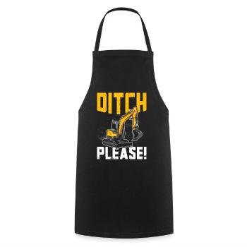 Funny Excavator Driver Heavy Equipment HEO - Cooking Apron - black - Front - AI Model Male 185 dark (185cm)