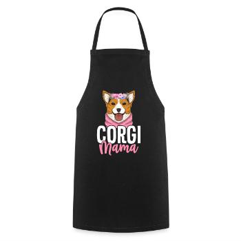 Corgi Mama - Tablier de cuisine - noir - Devant - AI Model Male 185 dark (185cm)