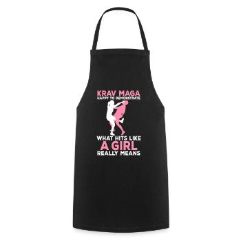 Arts martiaux de Krav Maga - Tablier de cuisine - noir - Devant - AI Model Male 185 dark (185cm)
