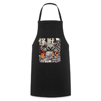 Kaiju Koala Anime Japonais Monster Bear - Tablier de cuisine - noir - Devant - AI Model Male 185 dark (185cm)