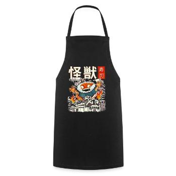 Kaiju Sushi Japanese Anime Monster - Cooking Apron - black - Front - AI Model Male 185 dark (185cm)