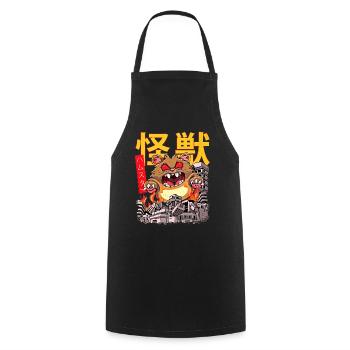 Kaiju Hamster Japanese Anime Monster Rodent - Cooking Apron - black - Front - AI Model Male 185 dark (185cm)