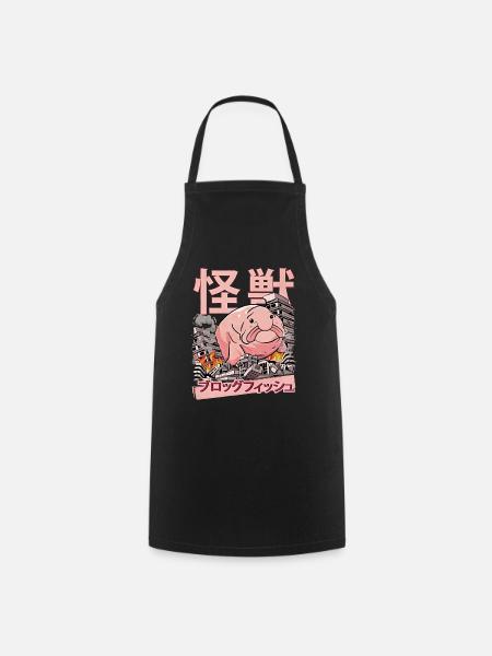 Kaiju Blobfish Japanischer Anime Monster Fisch - Kochschürze - Schwarz