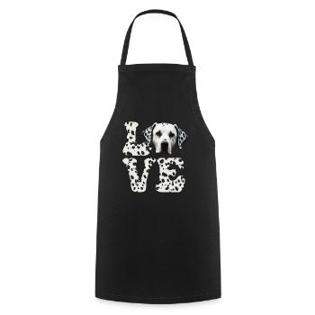 Chien dalmate LOVE - Tablier de cuisine - noir - Devant - AI Model Male 185 dark (185cm)