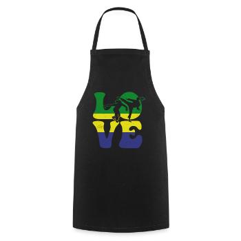 Capoeira Arts Martiaux AMOUR - Tablier de cuisine - noir - Devant - AI Model Male 185 dark (185cm)