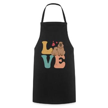 Capybara Capibara LOVE - Kochschürze - Schwarz - Vorne - AI Model Male 185 dark (185cm)