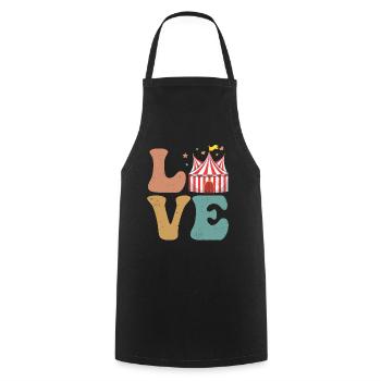 Cirque Carnaval AMOUR - Tablier de cuisine - noir - Devant - AI Model Male 185 dark (185cm)