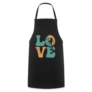 Climbing Climber Bouldering LOVE - Cooking Apron - black - Front - AI Model Male 185 dark (185cm)