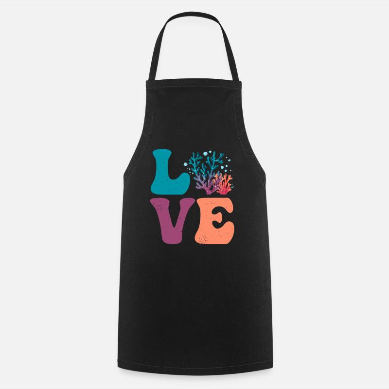 Récif de Corail Mer Océan AMOUR - Tablier de cuisine - noir