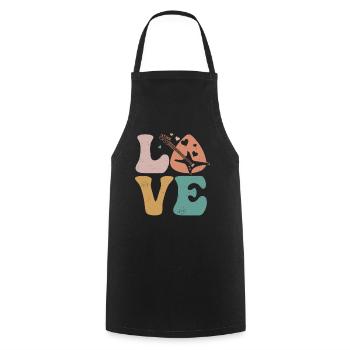 Electric Guitar Electronic Guitar LOVE - Cooking Apron - black - Front - AI Model Male 185 dark (185cm)
