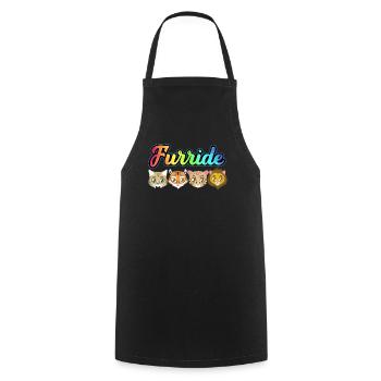 LGBTQ Furry Fandom Fursona Fursuit - Cooking Apron - black - Front - AI Model Male 185 dark (185cm)