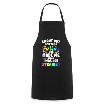 LGBTQ Furry Fandom - Cooking Apron - black - Front - AI Model Male 185 dark (185cm)