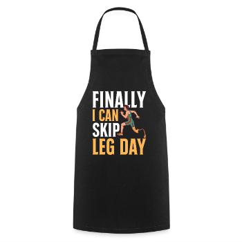 Funny prosthetic leg for amputees - Cooking Apron - black - Front - AI Model Male 185 dark (185cm)