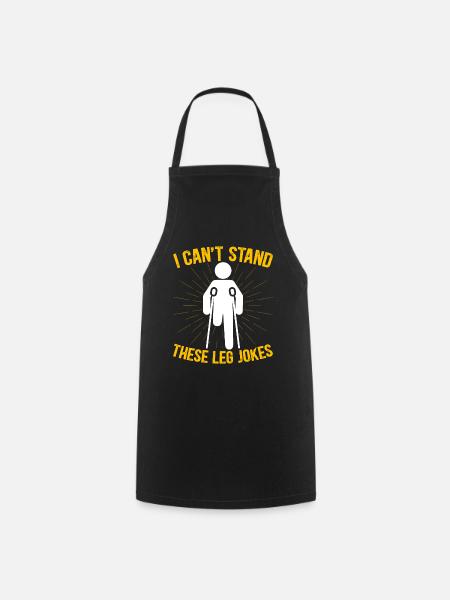 Funny prosthetic leg for amputees - Cooking Apron - black