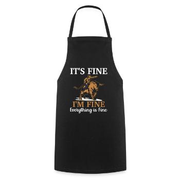 Bull Rider Bull Riding Cowboy - Cooking Apron - black - Front - AI Model Male 185 dark (185cm)