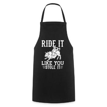 Bull Rider Bull Riding Cowboy - Cooking Apron - black - Front - AI Model Male 185 dark (185cm)