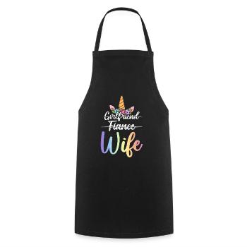 Engagement Bridal Shower - Cooking Apron - black - Front - AI Model Male 185 dark (185cm)