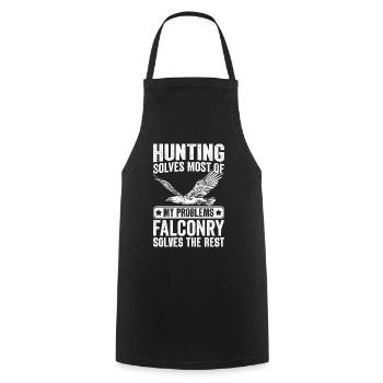 Hunter Falconry - Cooking Apron - black - Front - AI Model Male 185 dark (185cm)