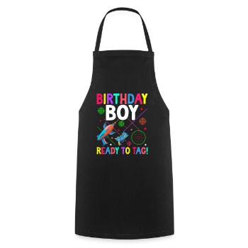 Laser Tag Birthday Player - Cooking Apron - black - Front - AI Model Male 185 dark (185cm)