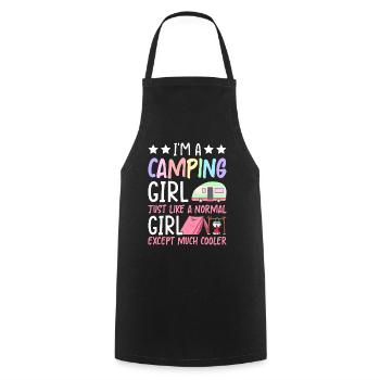 Femme Camper Camping-car Camping - Tablier de cuisine - noir - Devant - AI Model Male 185 dark (185cm)