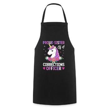 Corrections officer - Cooking Apron - black - Front - AI Model Male 185 dark (185cm)