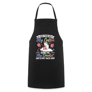 Crochet Crochet Knitting - Cooking Apron - black - Front - AI Model Male 185 dark (185cm)