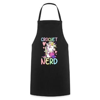 Crochet Crochet Knitting - Cooking Apron - black - Front - AI Model Male 185 dark (185cm)
