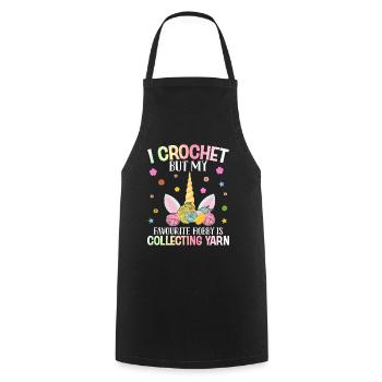 Crochet Crochet Yarn Lover - Cooking Apron - black - Front - AI Model Male 185 dark (185cm)