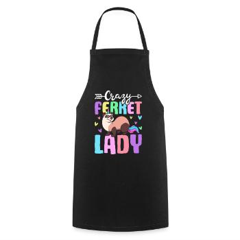 Amoureuse des furets - Tablier de cuisine - noir - Devant - AI Model Male 185 dark (185cm)