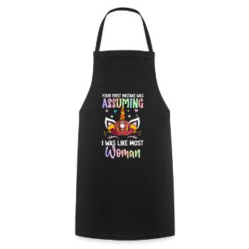 Firefighter Fire Fighting - Cooking Apron - black - Front - AI Model Male 185 dark (185cm)