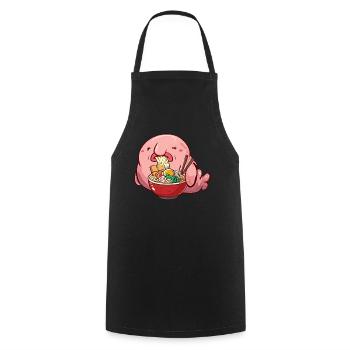Kawaii Blobfish Ramen Japanese Food - Cooking Apron - black - Front - AI Model Male 185 dark (185cm)
