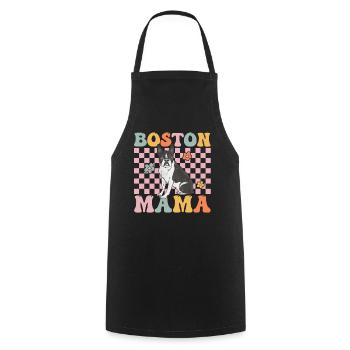 Groovy Boston Terrier Mom - Cooking Apron - black - Front - AI Model Male 185 dark (185cm)