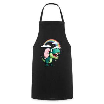 Poisson blob kawaii Trex Tyrannosaurus Rex - Tablier de cuisine - noir - Devant - AI Model Male 185 dark (185cm)