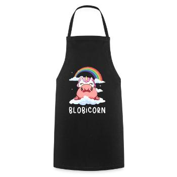 Kawaii Blobfish Unicorn Rainbow - Cooking Apron - black - Front - AI Model Male 185 dark (185cm)