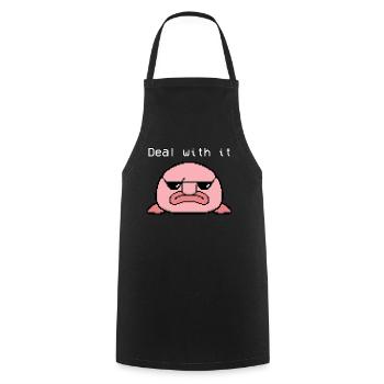 Pixel de poisson blob - Tablier de cuisine - noir - Devant - AI Model Male 185 dark (185cm)