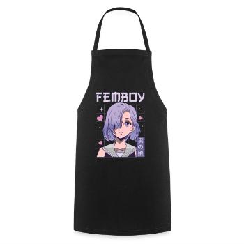 Femboy Crossdressing Crossdresser MTF Anime - Cooking Apron - black - Front - AI Model Male 185 dark (185cm)