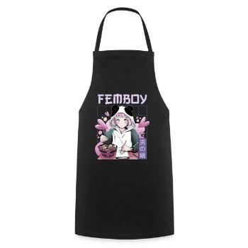 Femboy Crossdressing Crossdresser MTF Anime - Cooking Apron - black - Front - AI Model Male 185 dark (185cm)